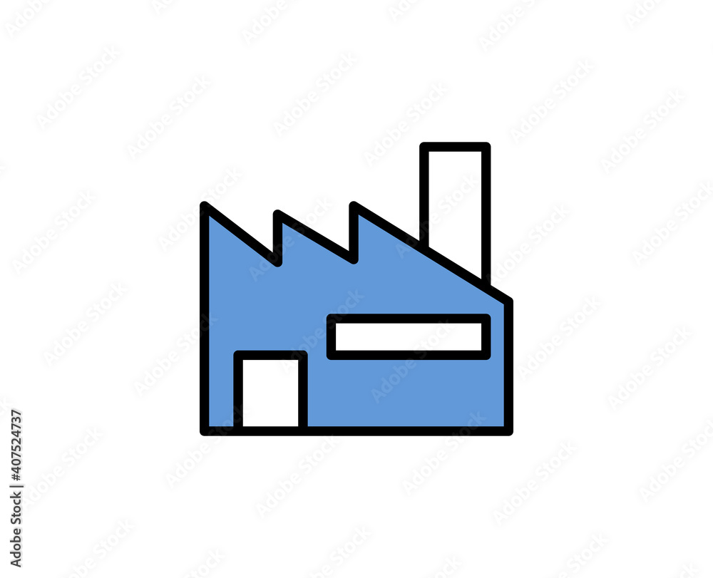 Factory premium line icon. Simple high quality pictogram. Modern outline style icons. Stroke vector illustration on a white background. 