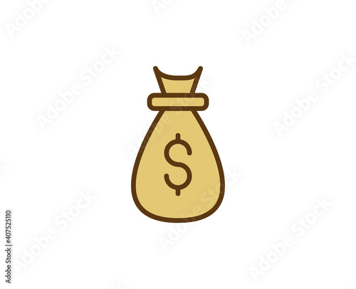 Money bag line icon. Vector symbol in trendy flat style on white background. Money bag sing for design.