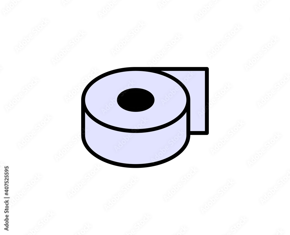 Toilet paper line icon. Vector symbol in trendy flat style on white background. Travel sing for design. Toilet paper line icon. Vector symbol in trendy flat style on white background. Travel sing for design.