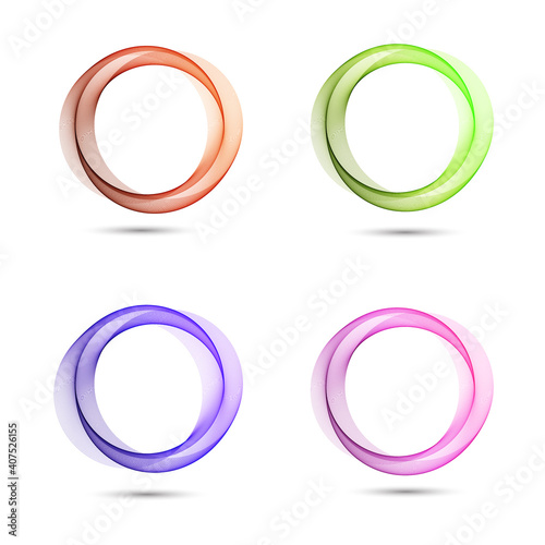 Color circles set vector transparent design wave