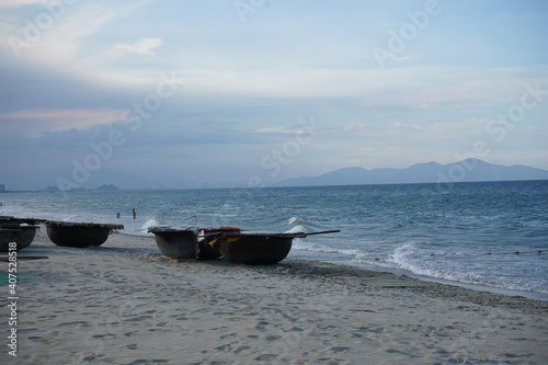 Vietnamese Basket Boat on An Bang Beach in Hoi An, Vietnam © Eric Akashi