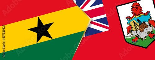 Ghana and Bermuda flags, two vector flags.
