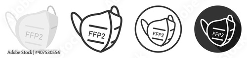 FFP2 face mask icon symbol logo set collection vector photo