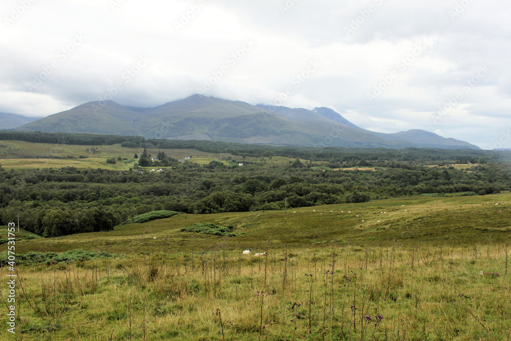 A view of the Scottish Countryside near Fort William and Ben Nevis