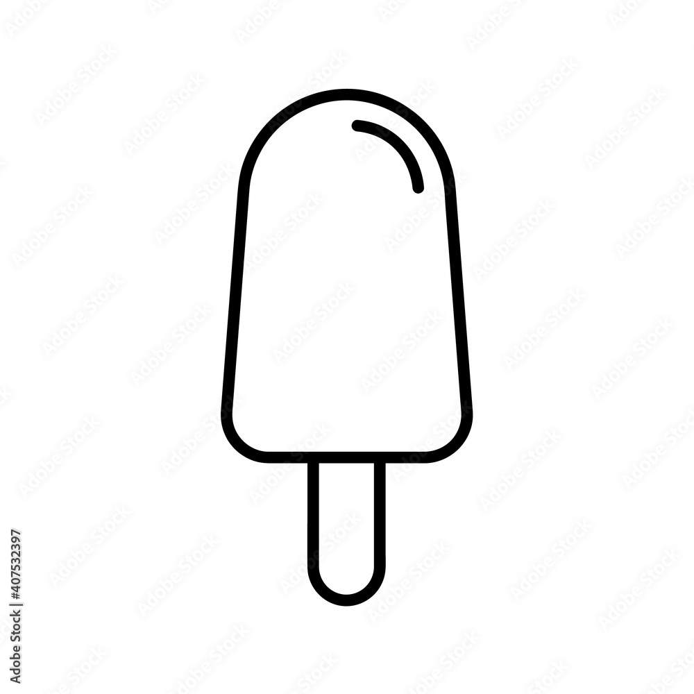 Ice cream flat icon. Pictogram for web. Line stroke. Isolated on white background. Vector eps10 Ice cream flat icon. Pictogram for web. Line stroke. Isolated on white background. Vector eps10