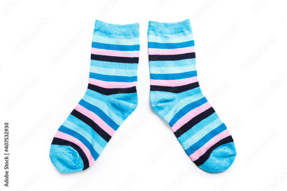 colored socks from thin jersey isolated on a white background. colored socks from thin jersey isolated on a white background.