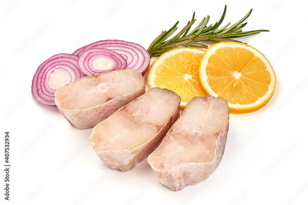 Cod fillet, isolated on white background Cod fillet, isolated on white background