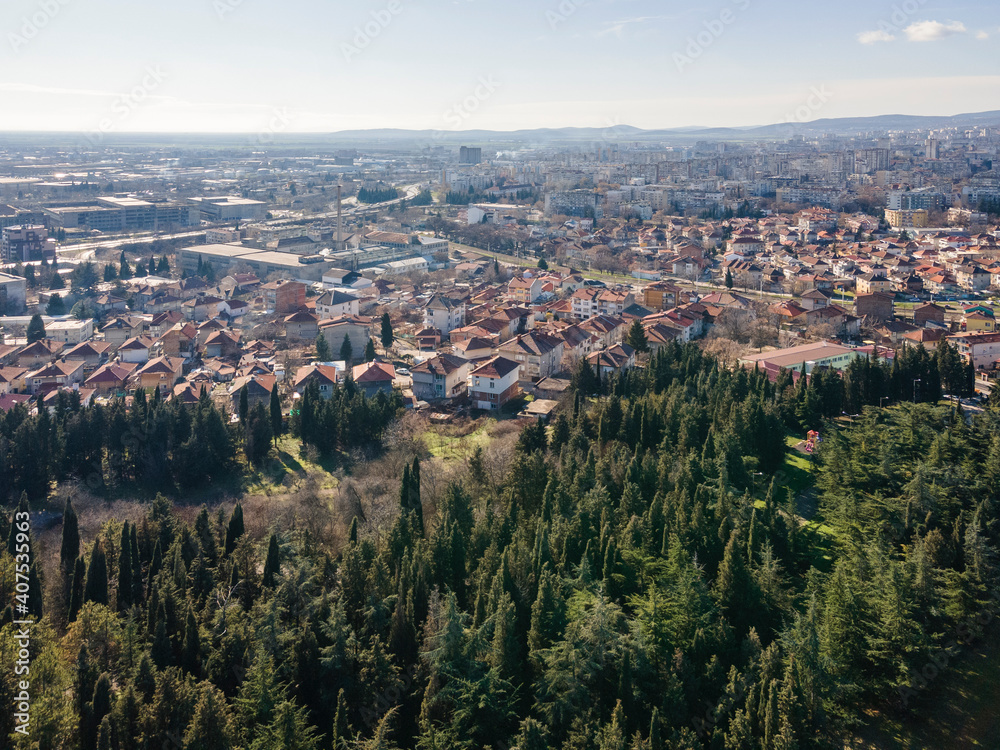 Aerial view of city of Stara Zagora, Bulgaria