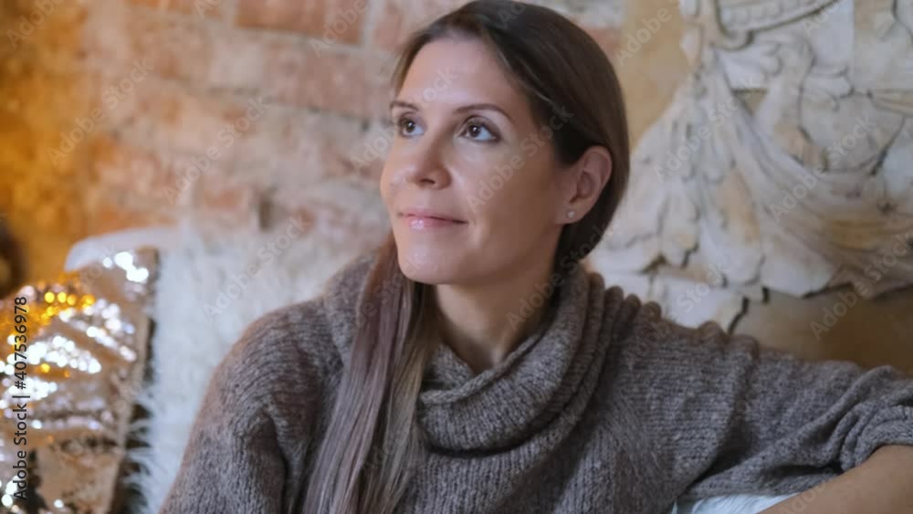portrait of charming brunette woman portrait of charming brunette woman