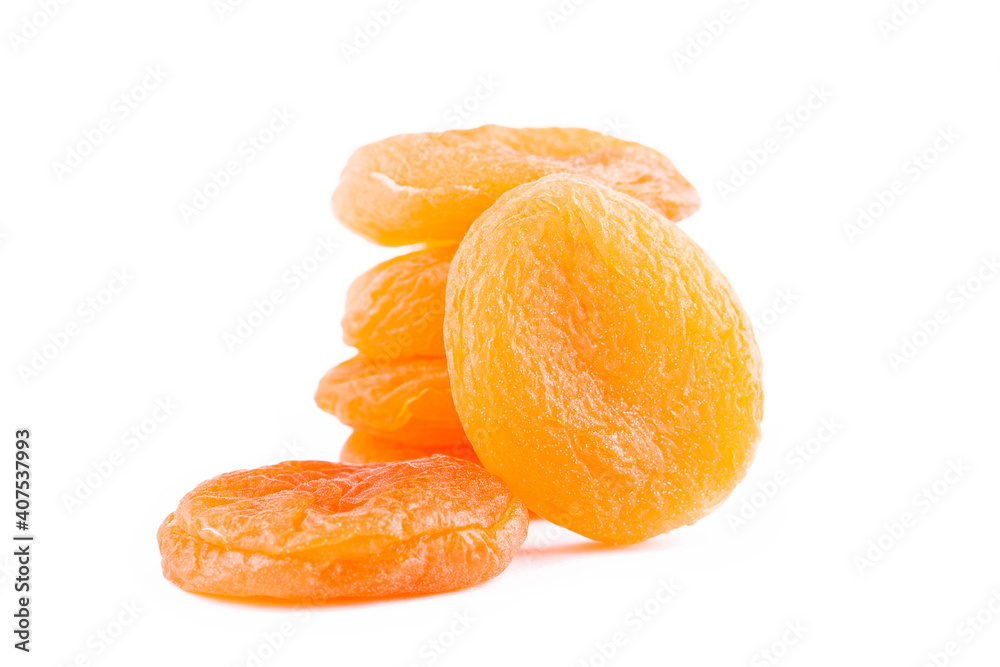 Dried apricot isolated on a white background with clipping path