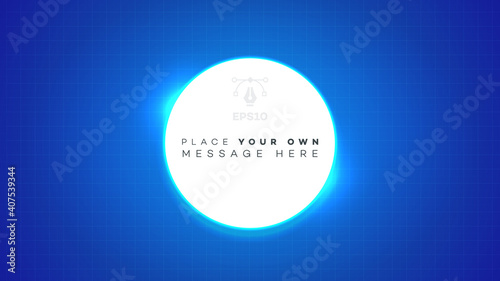 Vector abstract screen with neon backlight on blue background