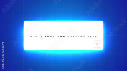 Vector abstract screen with neon backlight on blue background