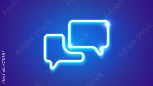 Vector abstract screen with neon backlight on blue background