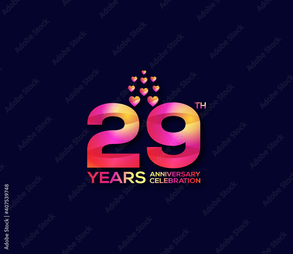 Obraz premium 29 Year Anniversary Day background Concept