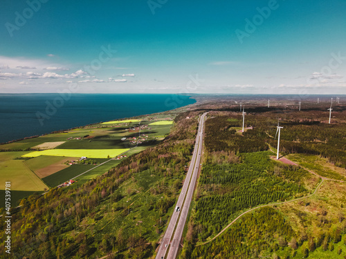 view of the river by the highway in Sweden