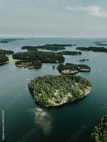 Small islands in Swedish lake