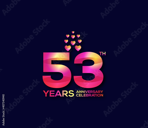 53 Year Anniversary Day background Concept