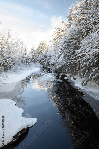 Winter river and forest in Arrowhead Park Ontario © kburgess