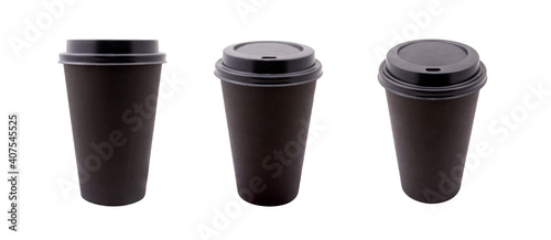 Black blank disposable cup for coffee and hot drinks © Waeel