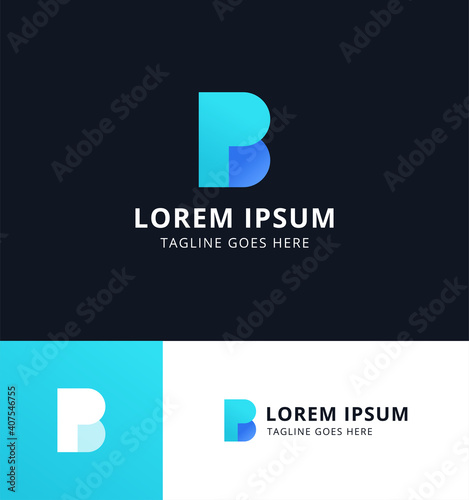 Modern letter b logo design. Icon template for brand with simple style and memorable shape.