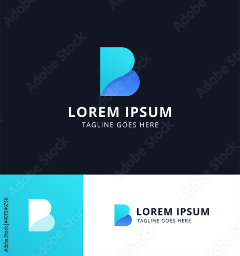 Modern letter b logo design. Icon template for brand with simple style and memorable shape.