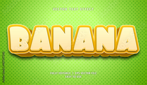 3D Banana Text effect, Editable Text Style