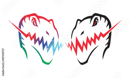 Dino raptor head logo template
