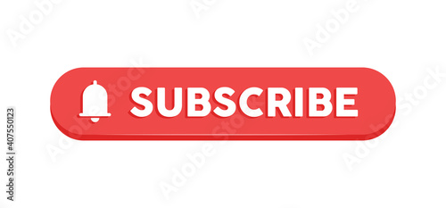 Subscribe click button with bell icon. Video social media platform.