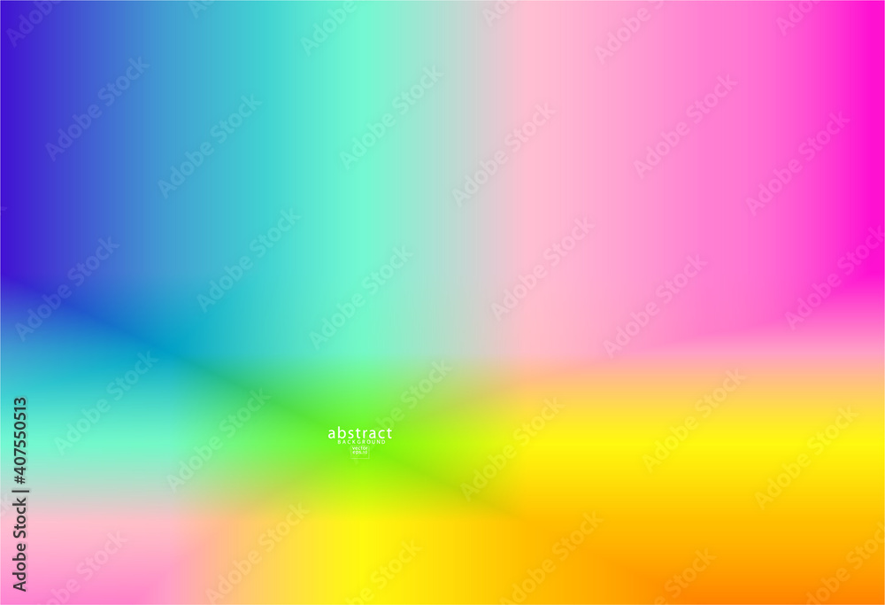 Abstract blurred gradient mesh background bright rainbow colors. Colorful smooth soft banner template. Creative vibrant vector illustration