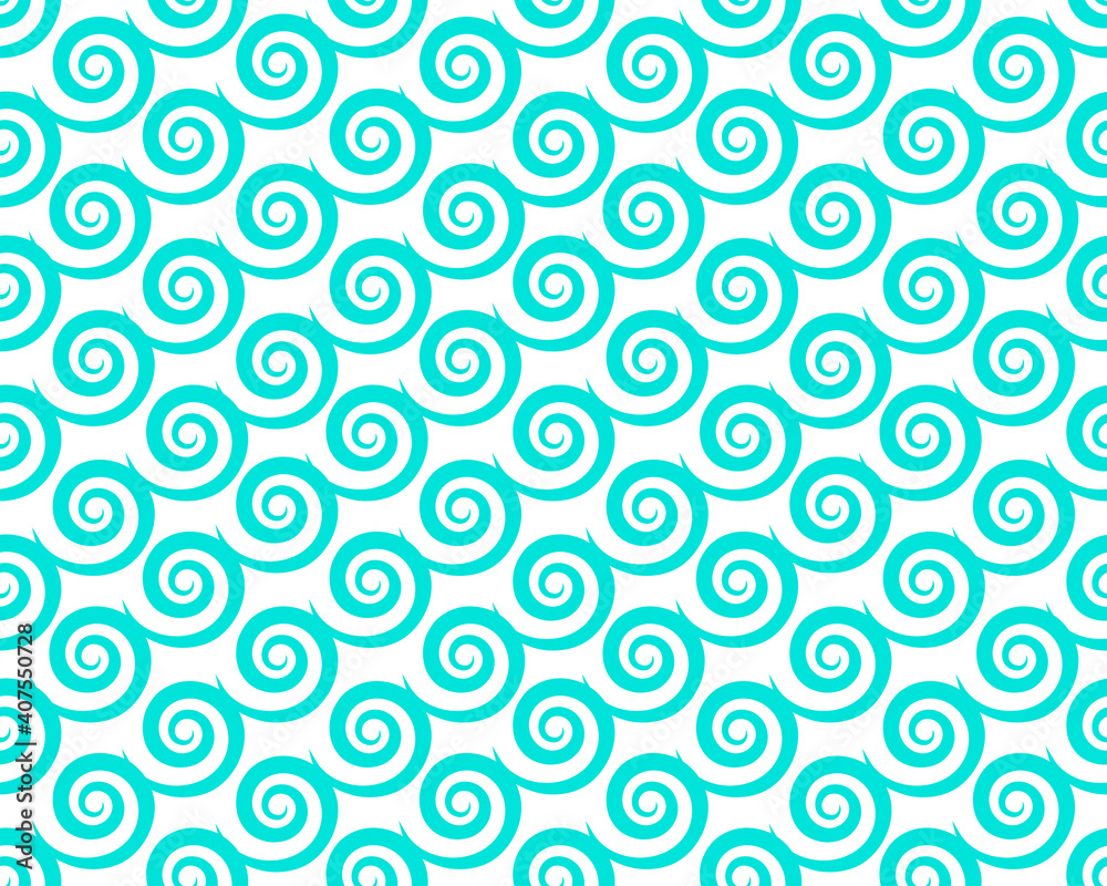 Round swirl pattern, vector seamless background. Vector vintage baroque ornament. Seamless pattern