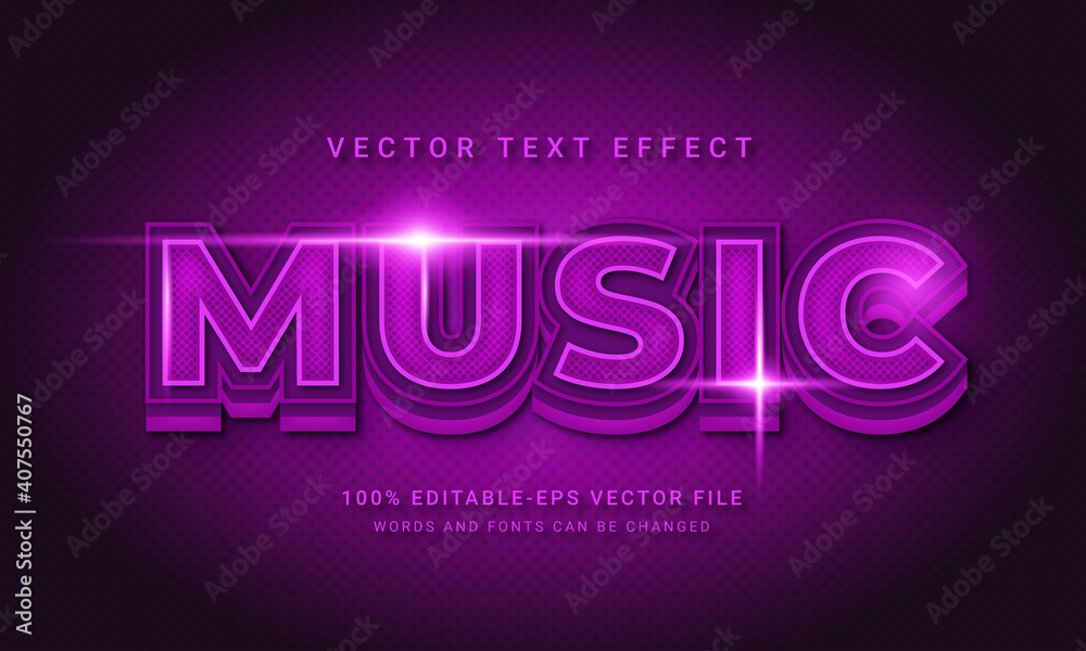 Music Party 3d text style effect