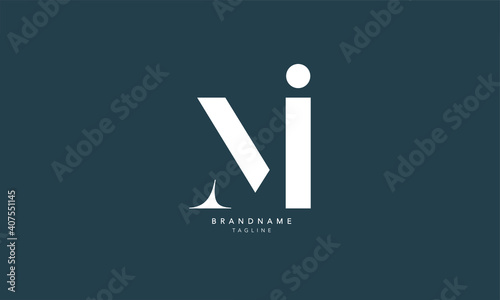 Alphabet letters Initials Monogram logo MI, IM, M and I