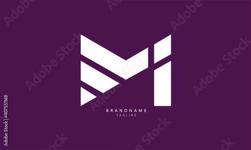 Alphabet letters Initials Monogram logo MI, IM, M and I