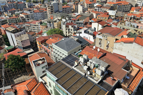 Skyline of Istanbul. View of the the Beyoglu District from Galata tower. City of Istanbul, Turkey.