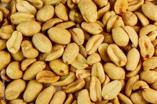 peanut. peanuts close up. roasted fragrant delicious salted grains of peanuts with seasoning