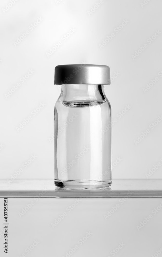 Close-up photo of the vaccine container Close-up photo of the vaccine container