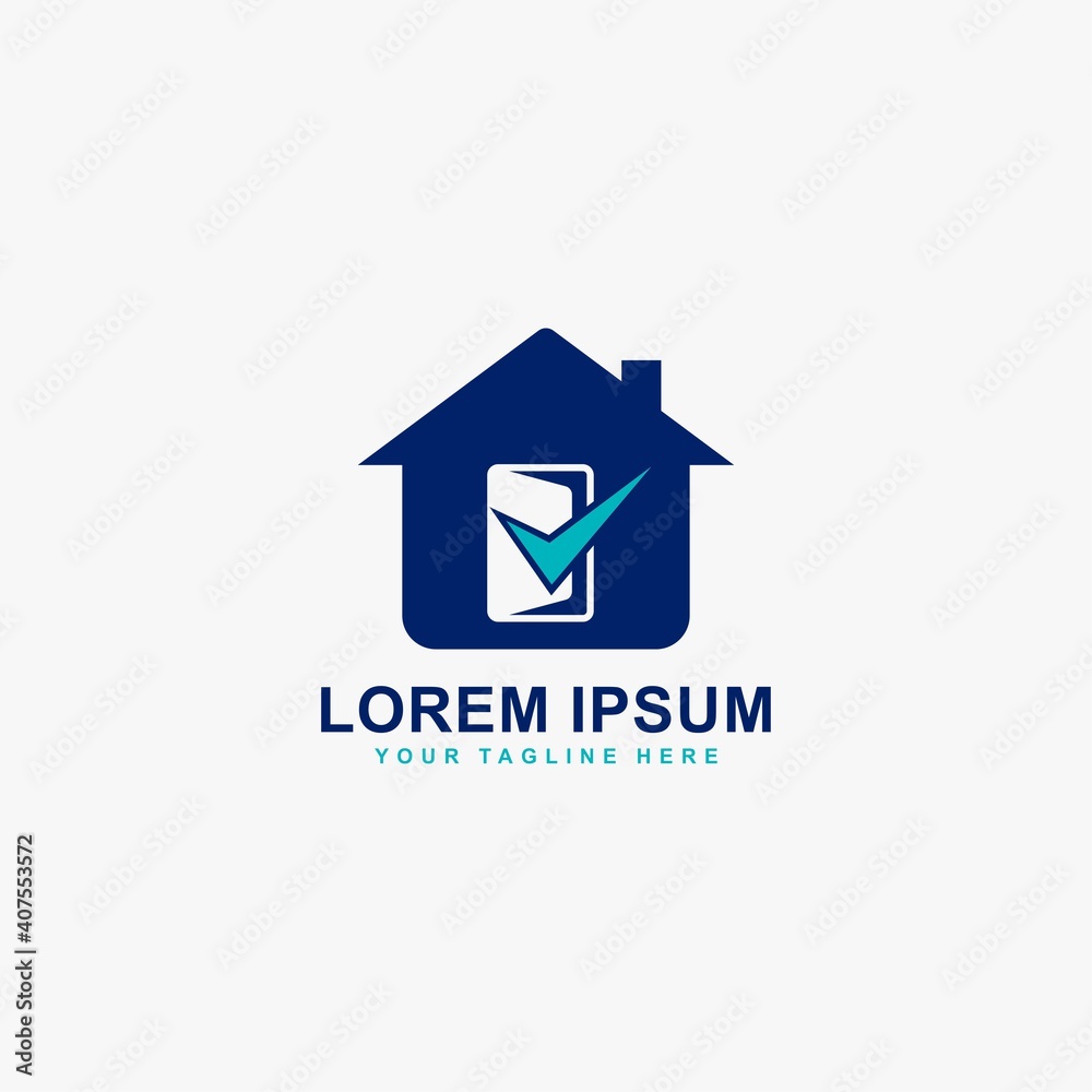 Home and checklist logo design vector. Real estate logo sign. Home and checklist logo design vector. Real estate logo sign.