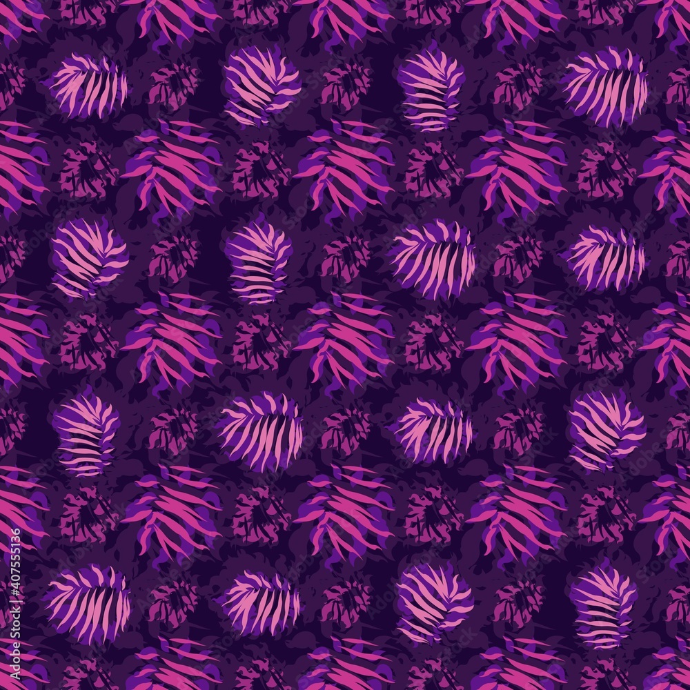 seamles leaf pattern purple