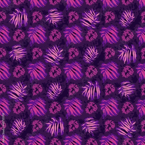 seamles leaf pattern purple