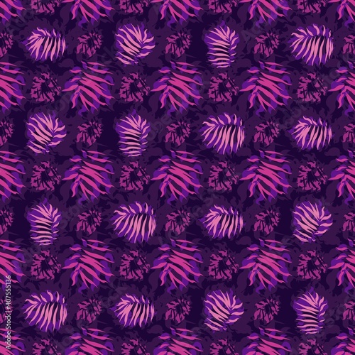 seamles leaf pattern purple