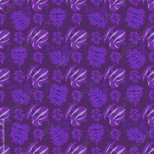 seamles pastel leaf pattern variations
