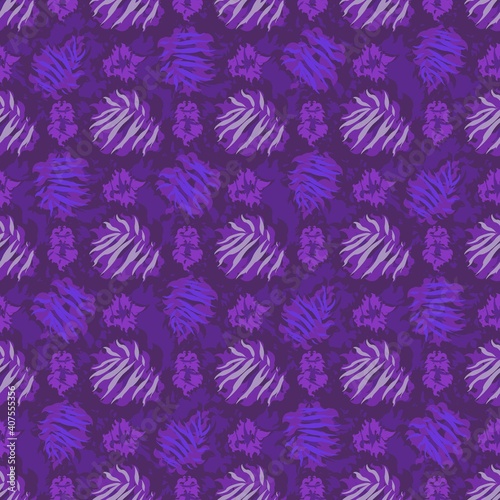 seamles pastel leaf pattern variations
