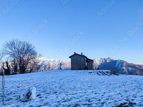 church in the snow