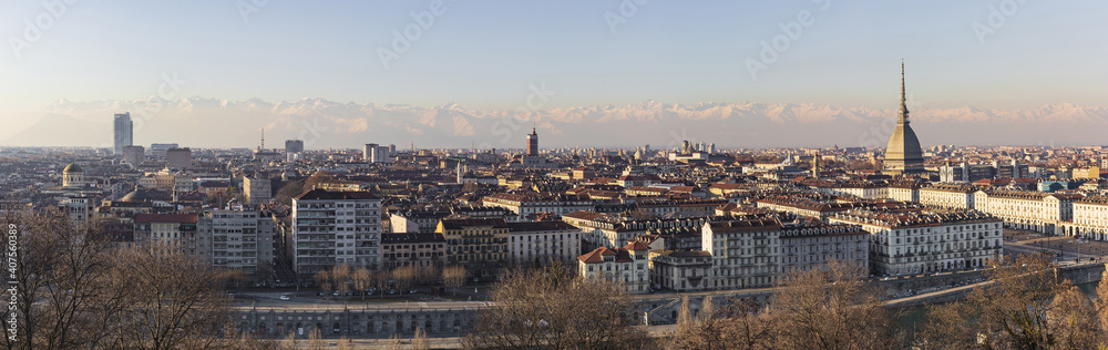 Panoramic view of Torino, Italy