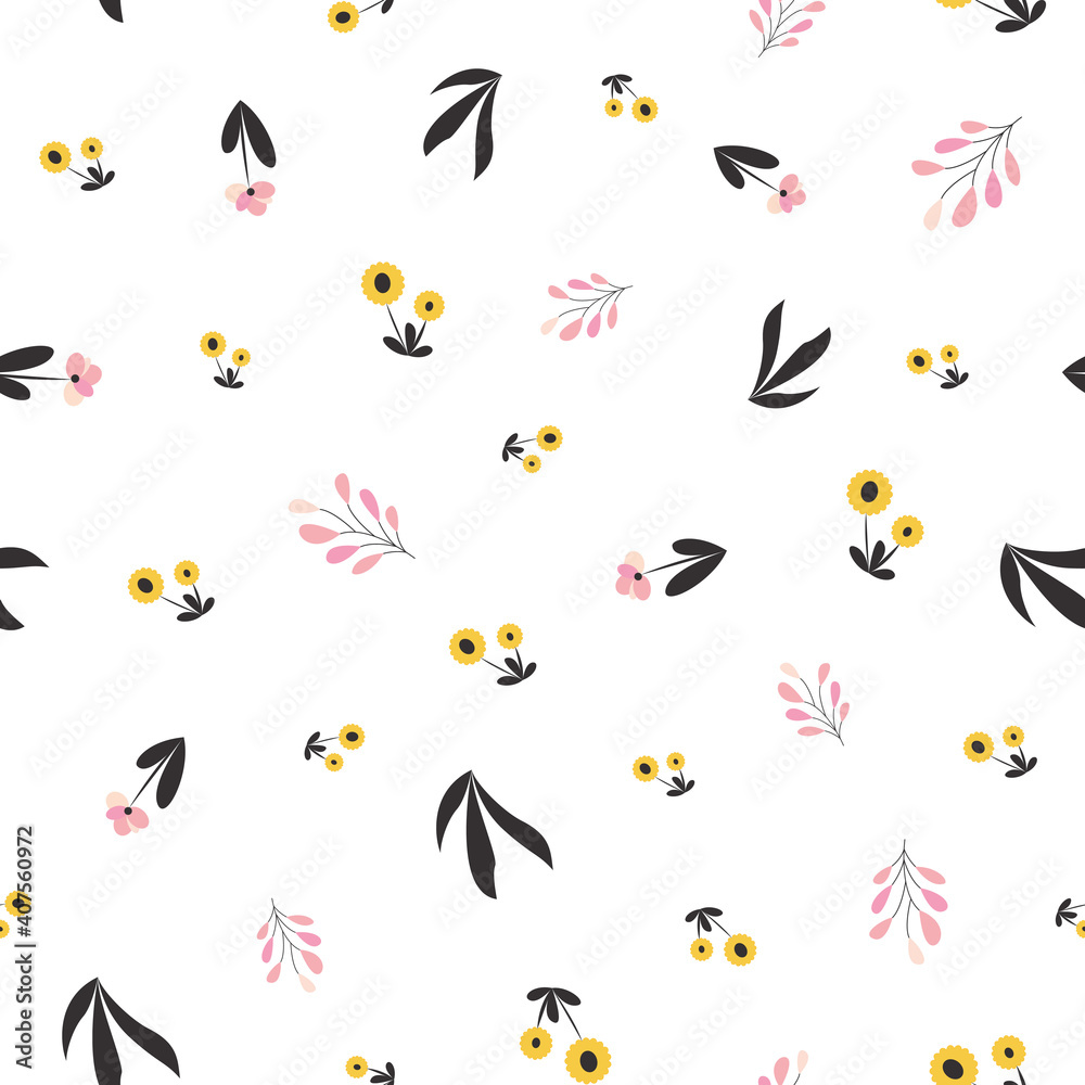 Floral botanical seamless patterns. Vector design for paper, cover, wallpaper, fabric, textile, interior decor, and other projects. Floral botanical seamless patterns. Vector design for paper, cover, wallpaper, fabric, textile, interior decor, and other projects.