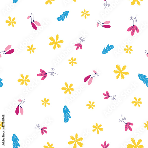 Floral botanical seamless patterns. Vector design for paper  cover  wallpaper  fabric  textile  interior decor and other project.