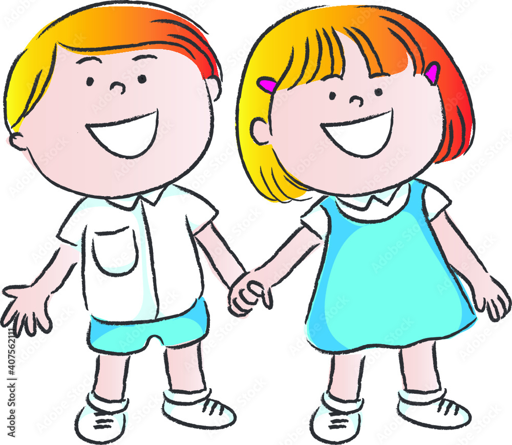 vector cartoon school kids boy and girl vector cartoon school kids boy and girl
