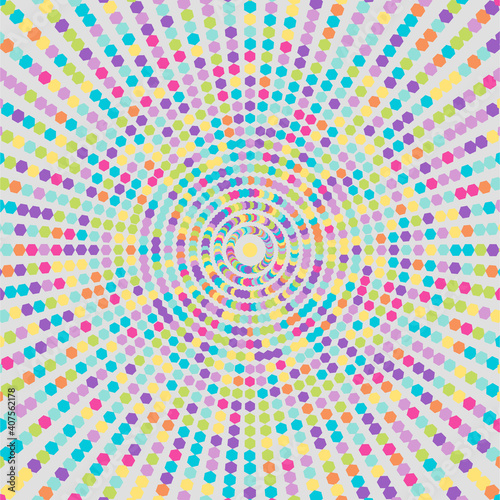 Abstract Colorful Bricks Vortex Art Design Background