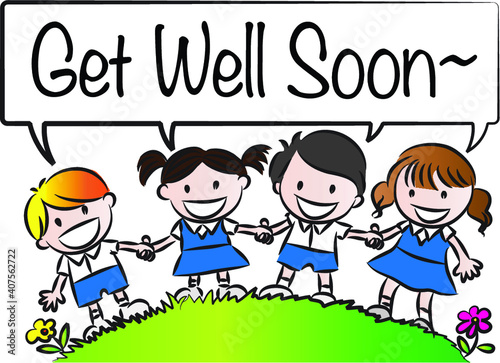vector get well soon card