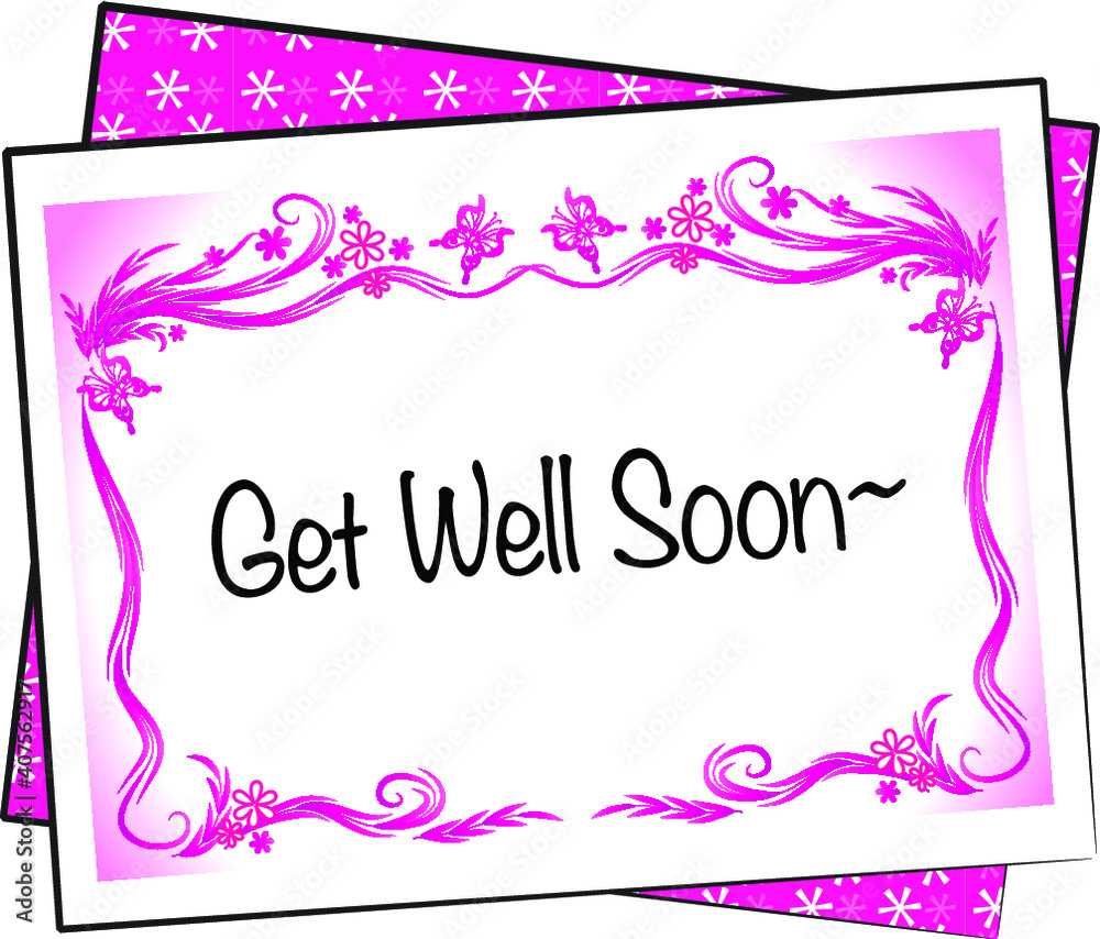 vector get well soon card